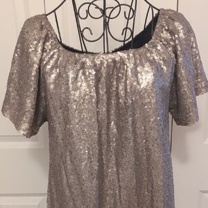 Charming Charlie Gold Sequin Fabric